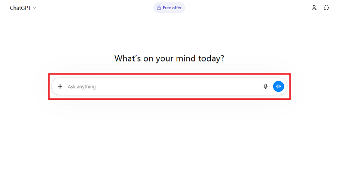 واردکردن پرامپت در چت جی پی تی