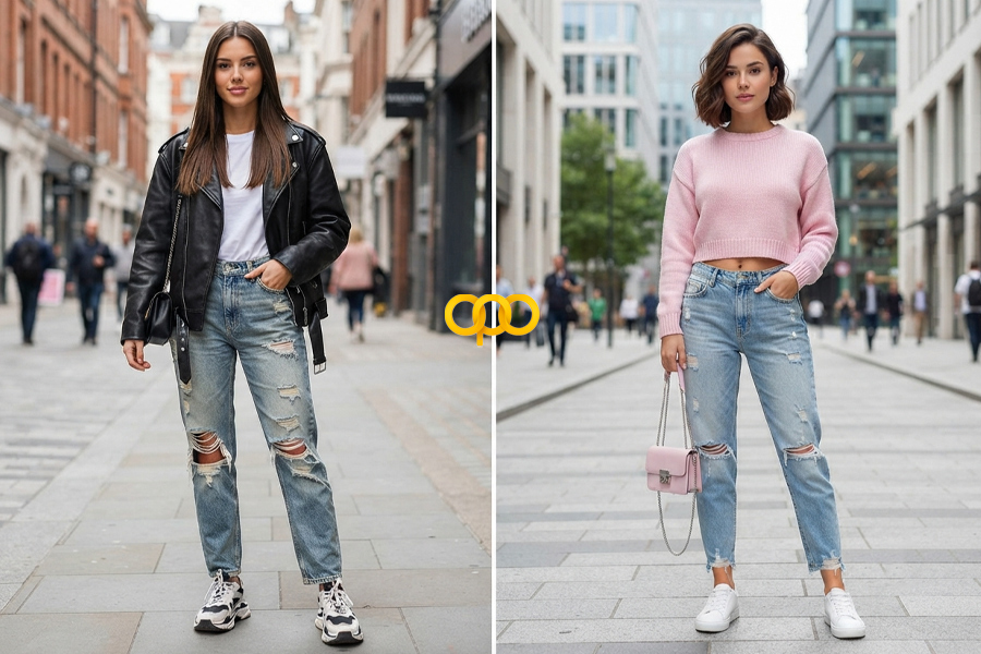 زاپ‌دار ( Distressed Jeans)