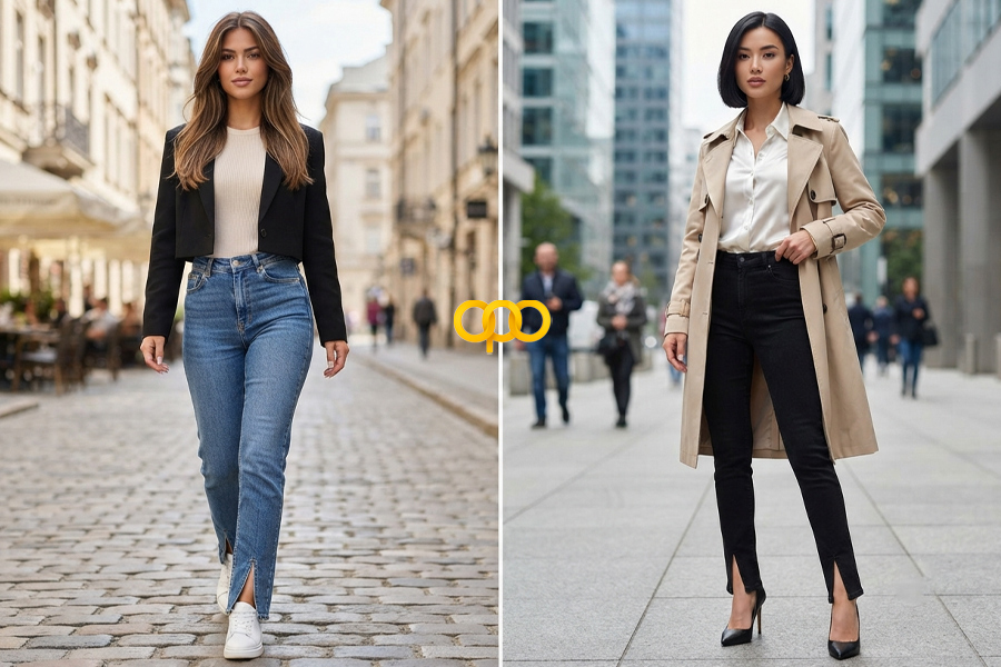 اسپلیت هِم یا چاک‌دار (Split Hem Jeans)